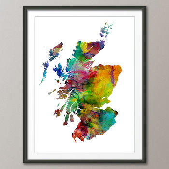 Scotland Map Watercolour Print, 4 of 6