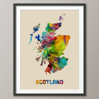 Scotland Map Watercolour Print, 5 of 6