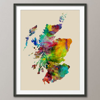 Scotland Map Watercolour Print, 6 of 6