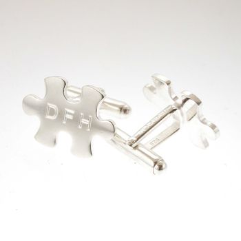 Personalised Sterling Silver Jigsaw Cufflinks, 2 of 7