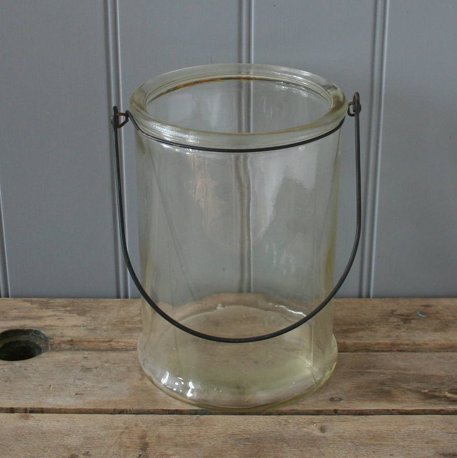 glass vase with metal handle by homestead store