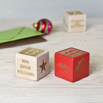 Personalized Baby's First Christmas Keepsake Block, 3 of 10