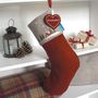 Embroidered Winter Lodge Christmas Stocking, thumbnail 1 of 5