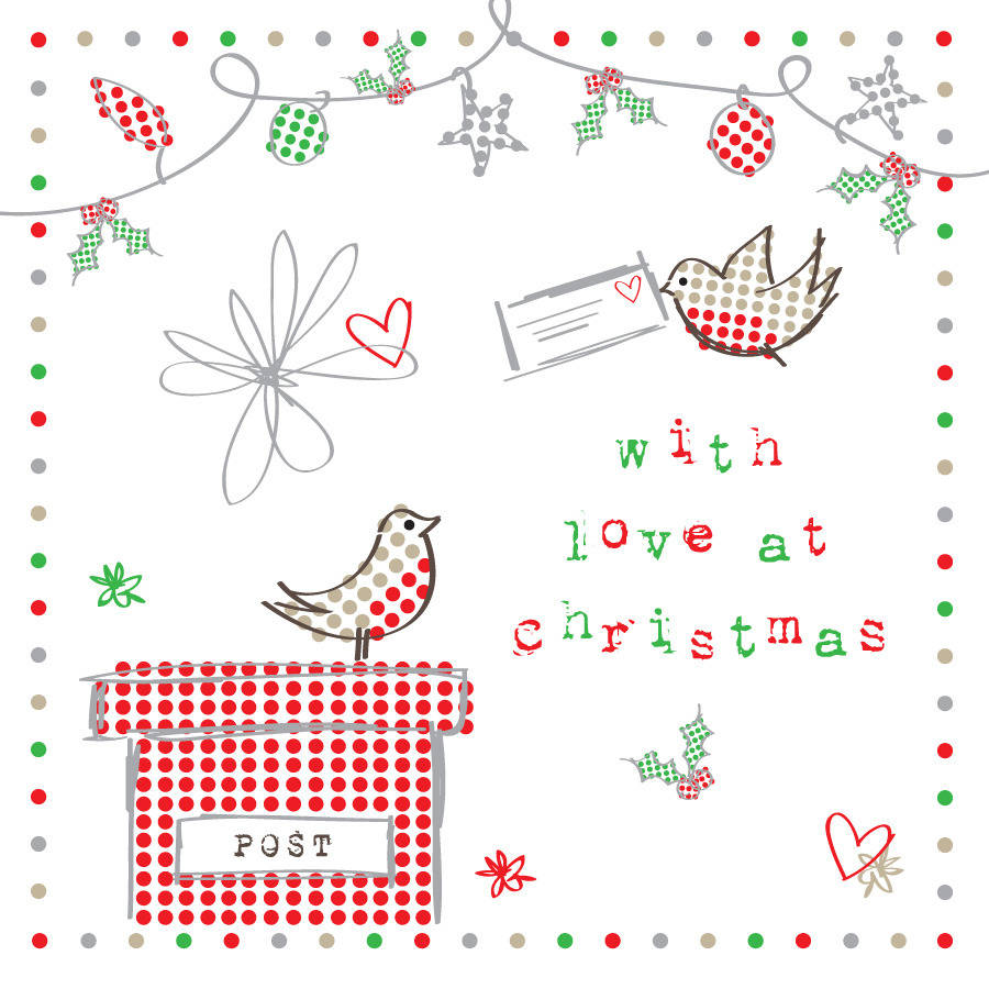 'with love at christmas' christmas card by megan claire