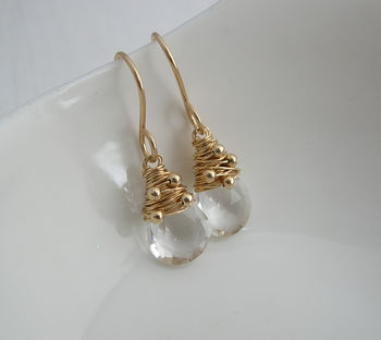 Crystal Quartz Drop Earrings, 7 of 9