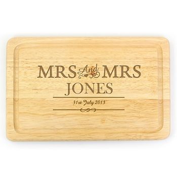Mr And Mrs Personalised Chopping Board, 2 of 3