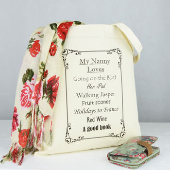 Personalised 'Nanny' Loves Shopping Bag, 2 of 4