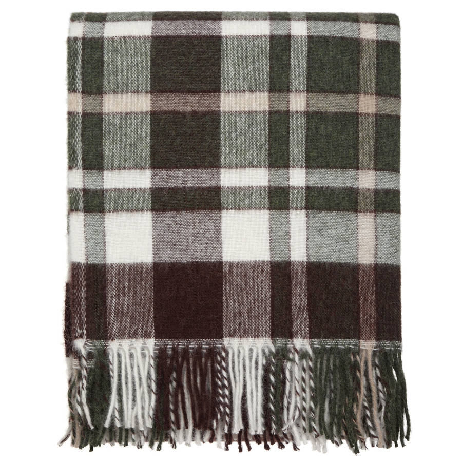 green and brown check throw by dreamwool blanket co ...