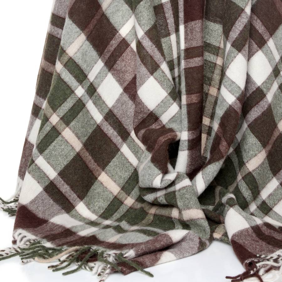 green and brown check throw by dreamwool blanket co