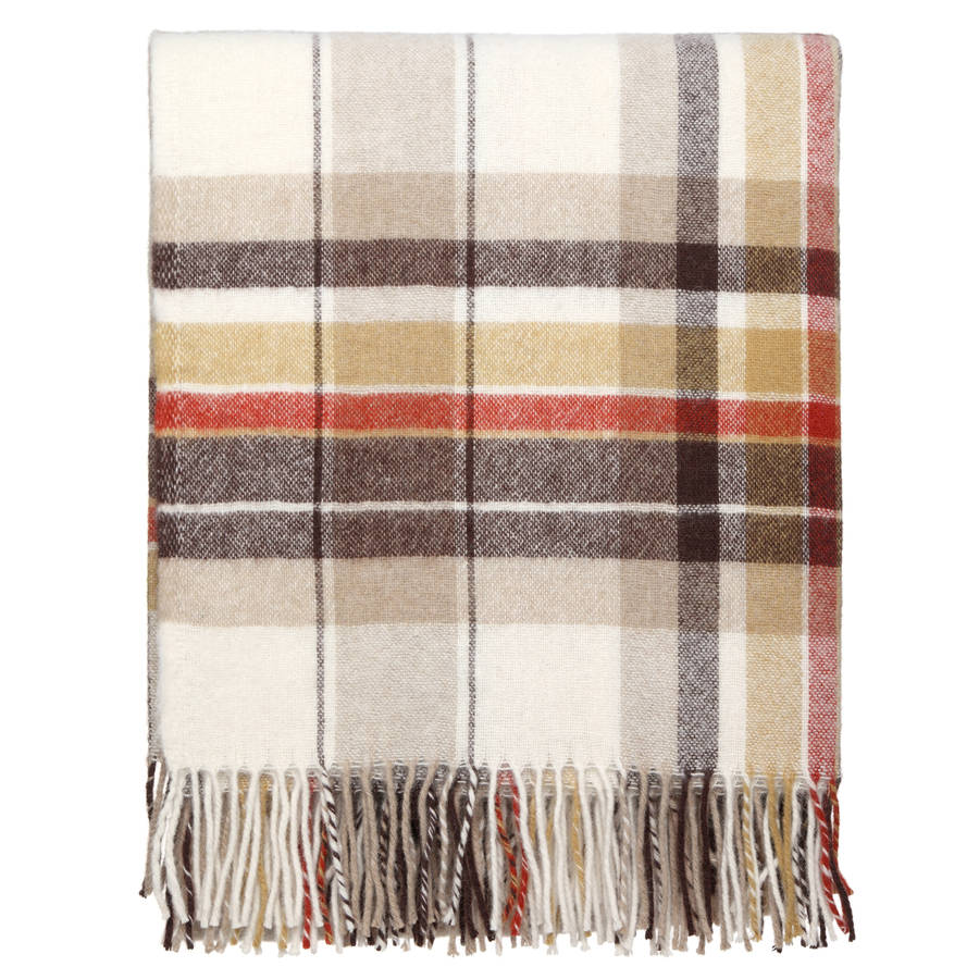 yellow and brown check throw by dreamwool blanket co ...