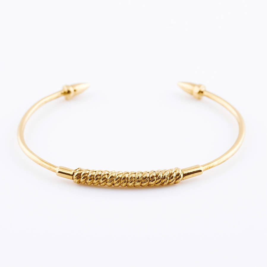 gold spearhead bangle by ashley dell london