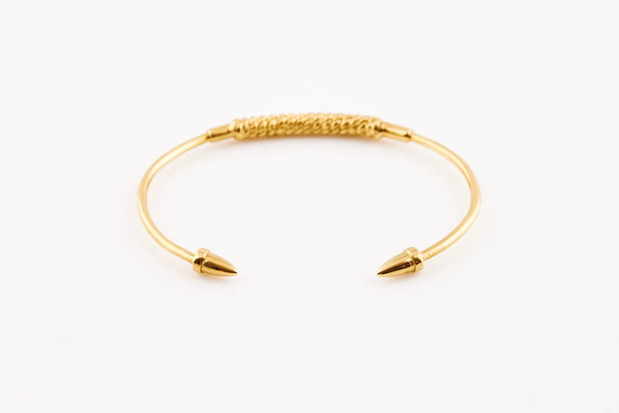 gold spearhead bangle by ashley dell london | notonthehighstreet.com