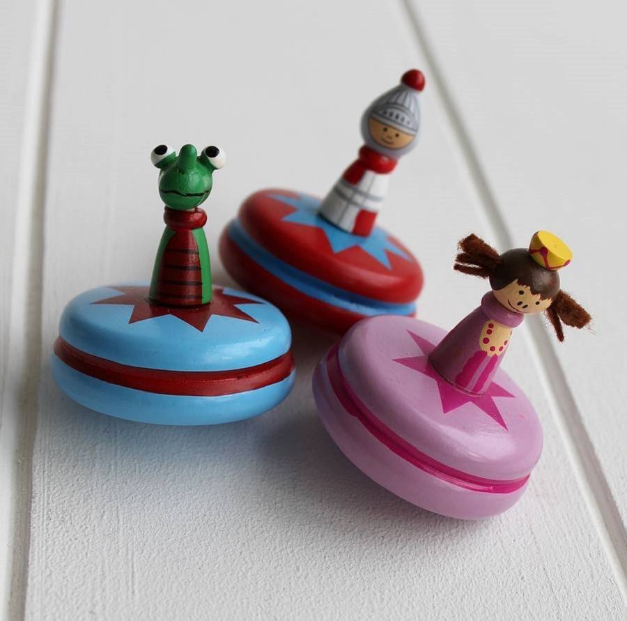 mini wooden princess spinning top by posh totty designs interiors