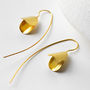 Sterling Silver Gold Plated Snowdrop Earrings, thumbnail 2 of 5