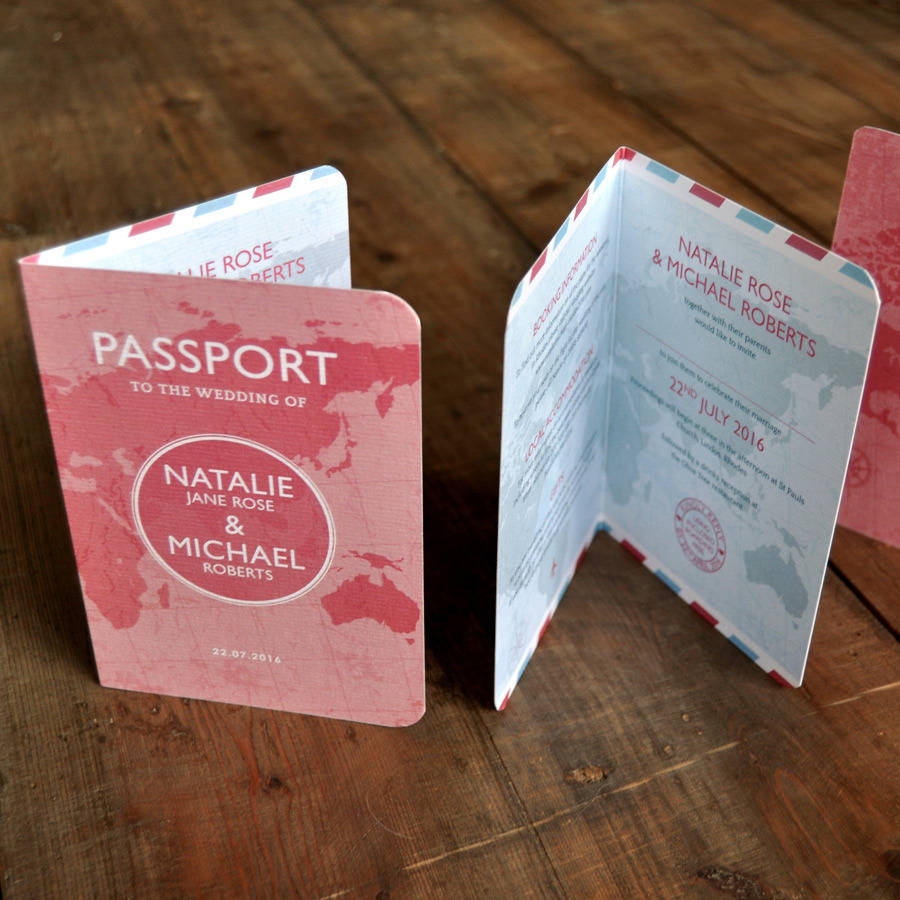 Passport Wedding Invitation By Feel Good Wedding Invitations | notonthehighstreet.com