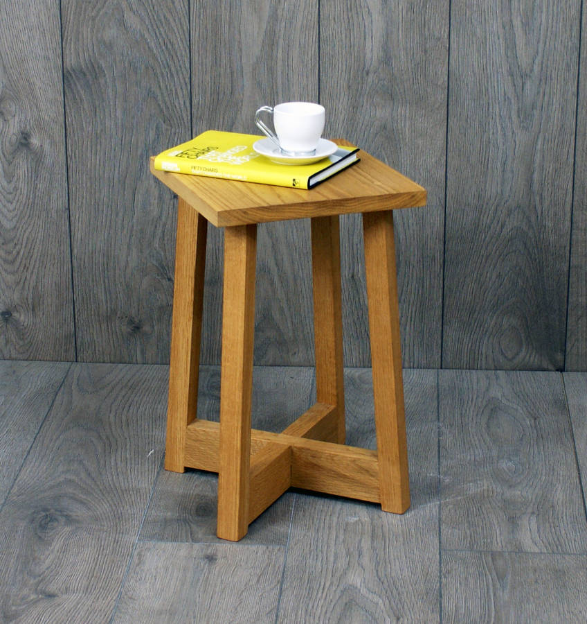 Avenir Stool Or Side Table Solid Oak, 1 of 4