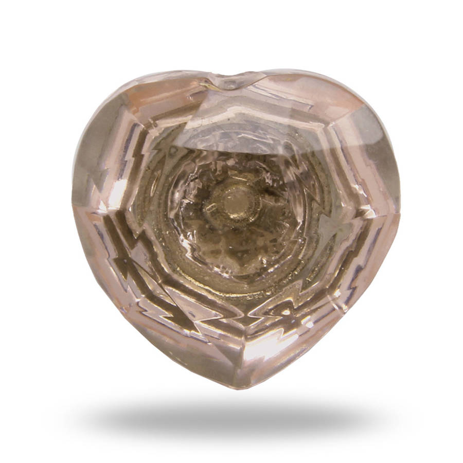 glass heart door knob pink by trincaferro
