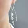 Sterling Silver Flower Dangly Earrings, thumbnail 4 of 5