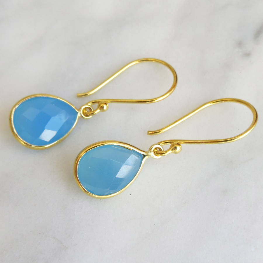chalcedony earrings by gracie collins | notonthehighstreet.com