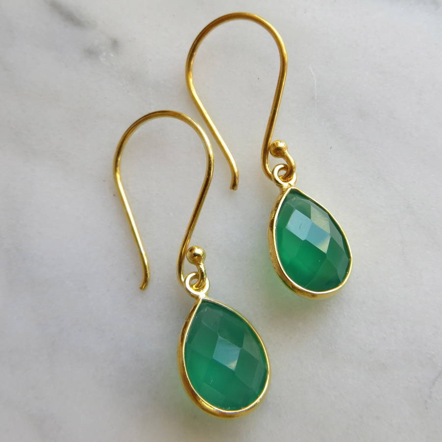 green onyx earrings by gracie collins | notonthehighstreet.com