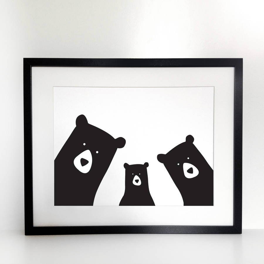 bear family selfie print by heather alstead design | notonthehighstreet.com
