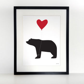 Be Mine, Bear Valentine's Day A3 Print By Heather Alstead Design ...