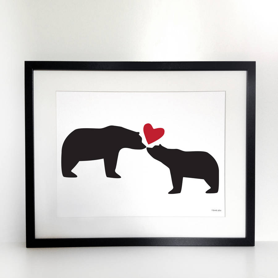 Bear, I Love You A3 Anniversary Print By Heather Alstead Design