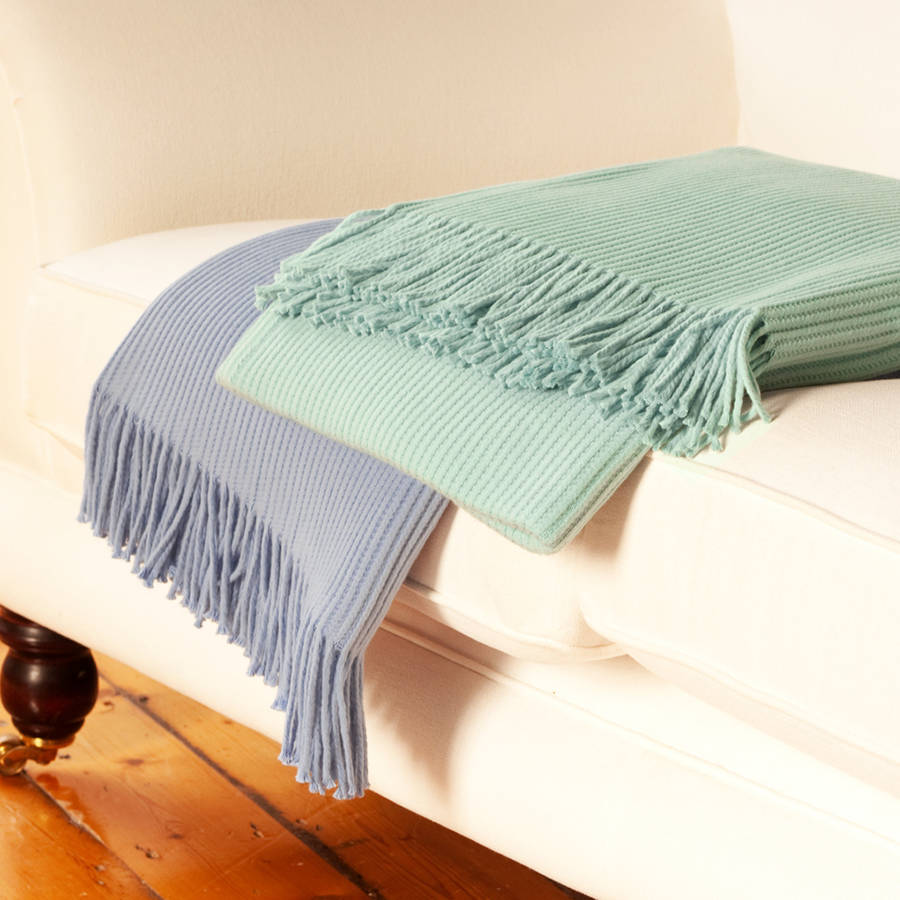 Ribbed Throw With Fringing By Jodie Byrne | notonthehighstreet.com