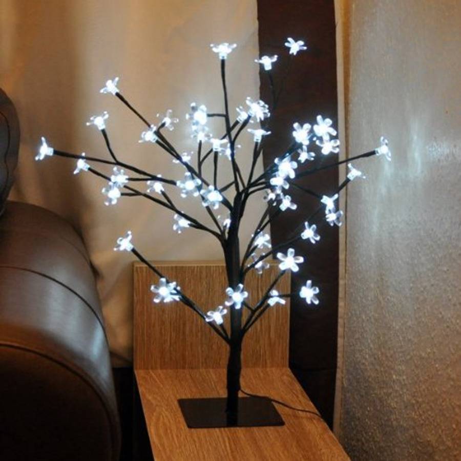 white 80cm christmas blossom bonsai tree led light by garden selections ...