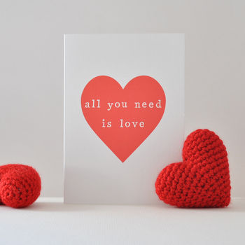 'All You Need Is Love' Valentines Card, 4 of 4