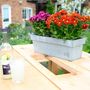 Chunky Wood Planter/Drinks Dining Table And Benches Set, thumbnail 4 of 5