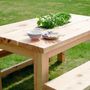 Chunky Wood Planter/Drinks Dining Table And Benches Set, thumbnail 5 of 5