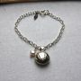 Agnes Locket Bracelet On Chain With Pearl Charm, thumbnail 4 of 7