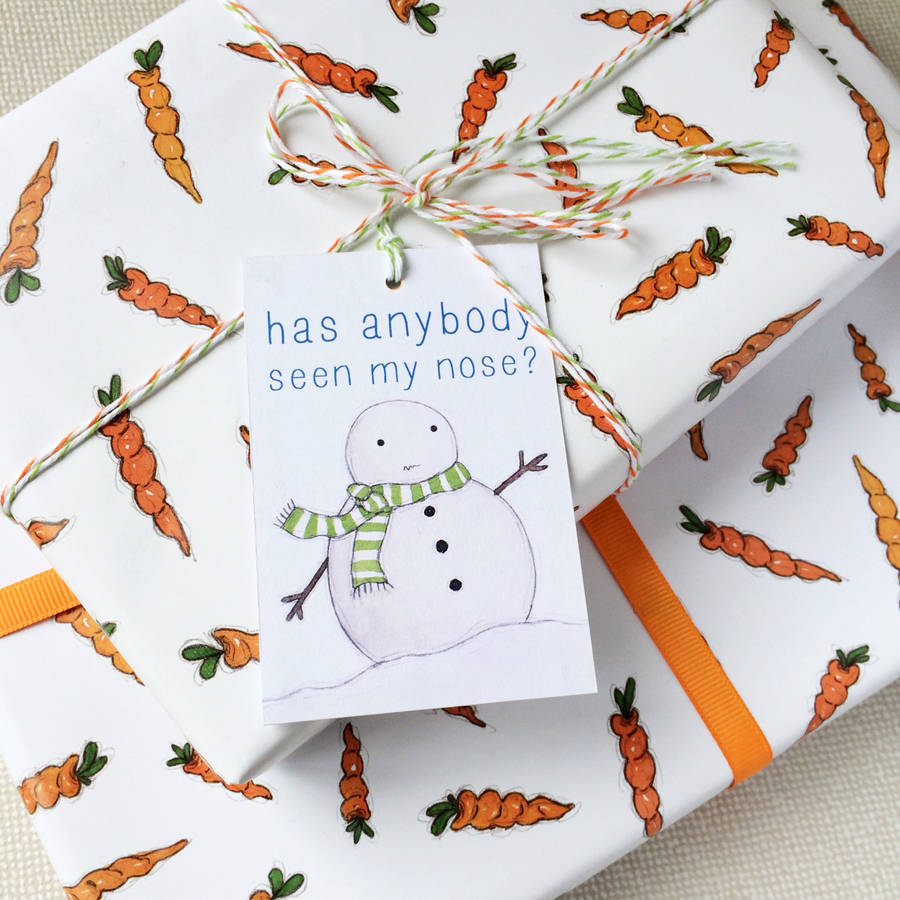 Christmas Carrot Wrapping Paper By Clara and Macy | notonthehighstreet.com