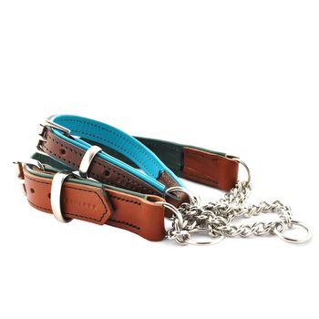 Padded Leather Adjustable Half Check Collar, 2 of 6