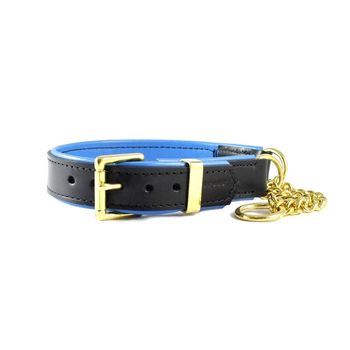 Padded Leather Adjustable Half Check Collar, 3 of 6