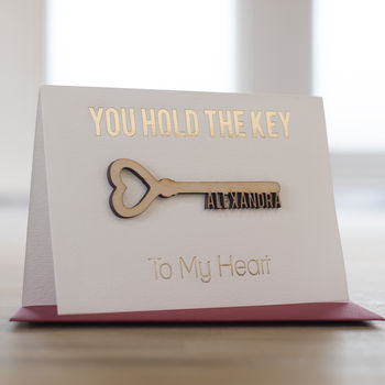 Personalised 'Key To My Heart' Anniversary Card, 2 of 6