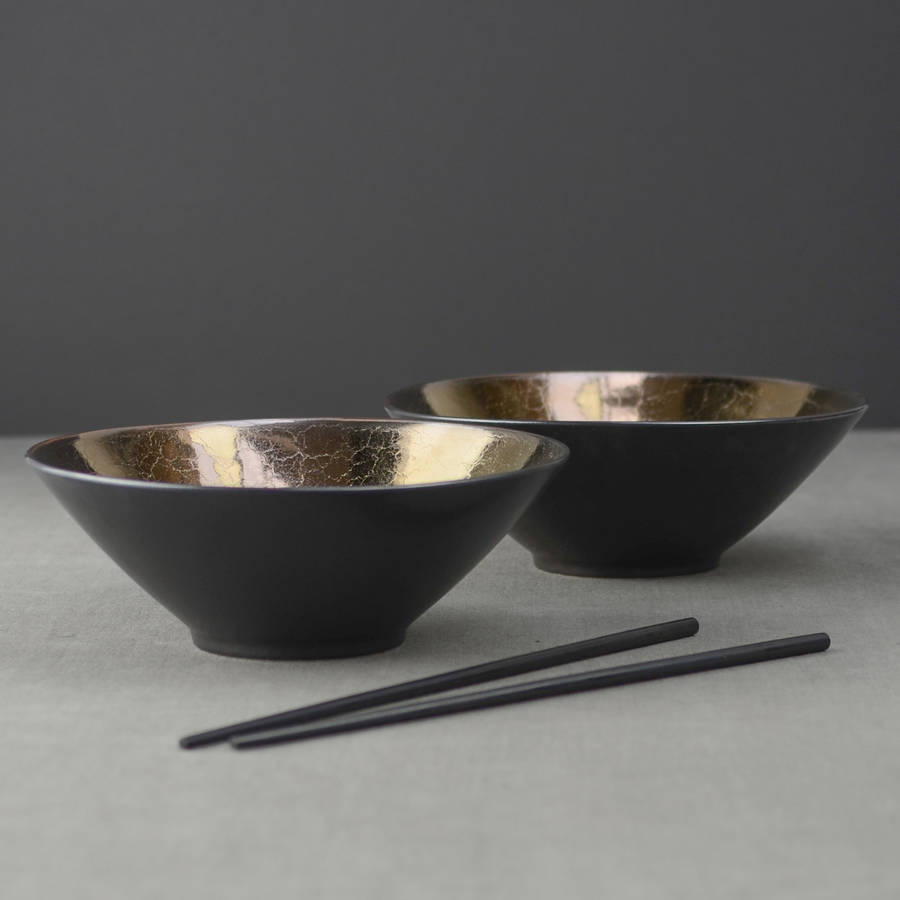 Bronze Glaze Ceramic Noodle Bowl By Nom Living