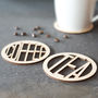 Tea And Coffee Wooden Coasters, thumbnail 1 of 2