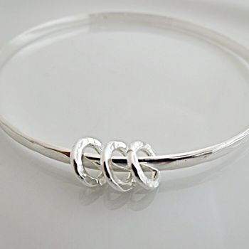 Silver Bangle With Silver Rings, 5 of 7
