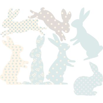 Rabbit Fabric Wall Stickers, 3 of 3
