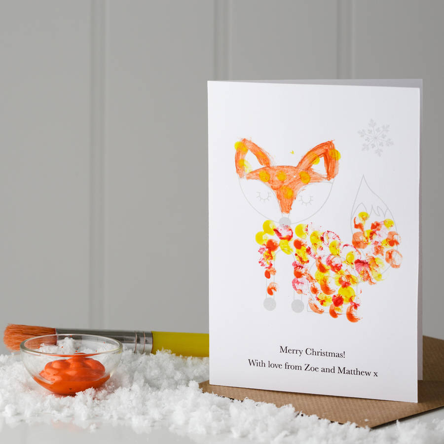Personalised Woodland Finger Paint Christmas Cards By TwentySeven