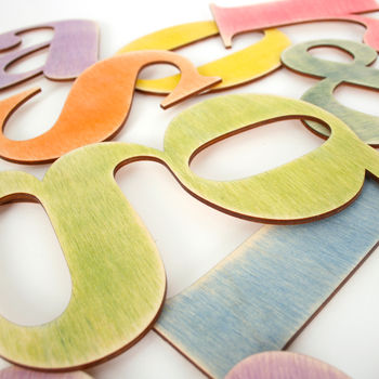 Hand Stained Wooden Alphabet Rainbow Letters, 7 of 9
