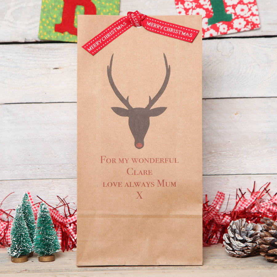 Christmas Personalised Deer Head Bag
