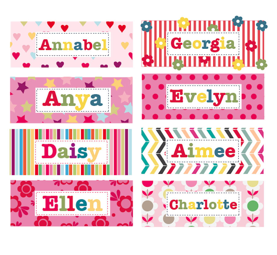 girls personalised pattern fabric bookmarks by tillie mint