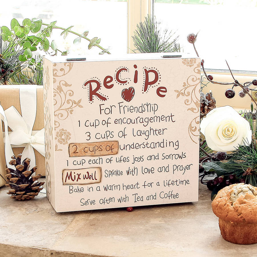 the recipe for friendship keepsake storage box by dibor