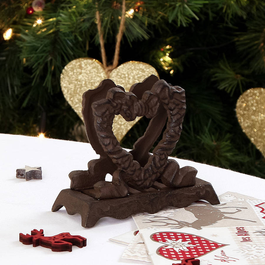 cast iron heart letter store and opener gift set by dibor