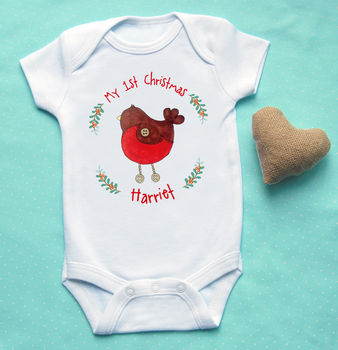Personalised My 1st Christmas Robin Vest, 4 of 5