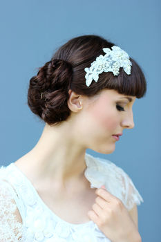 Beaded Lace Hair Comb / Band 'Gretta', 6 of 11
