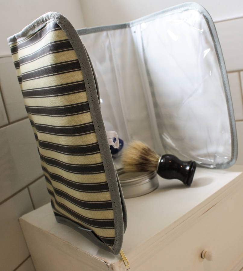 Mens Wash Bag Oilcloth Stripe By Love Lammie & Co